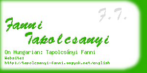 fanni tapolcsanyi business card
