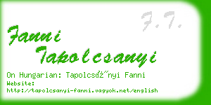 fanni tapolcsanyi business card